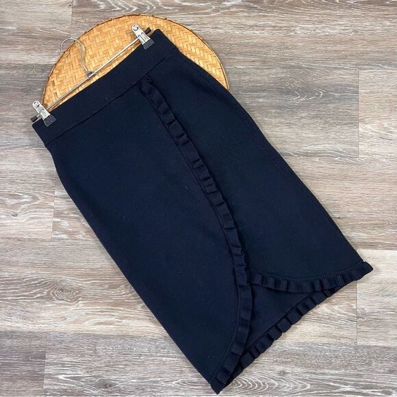 Club Monaco navy‎ ruffle pencil skirt - Picture 1 of 6